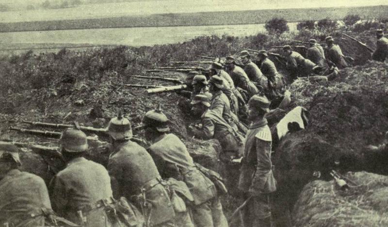 German Troops Firing from a Trench, 1915