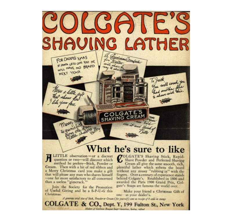 Colgate's Shaving Lather ad, 1914