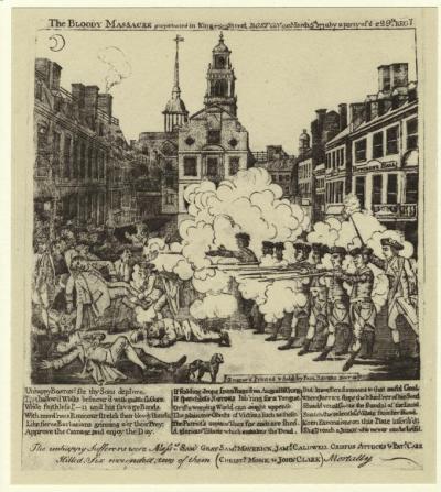 The bloody massacre perpetrated in King Street, Boston on March 5th, 1770 by a party of the 29th Regt.