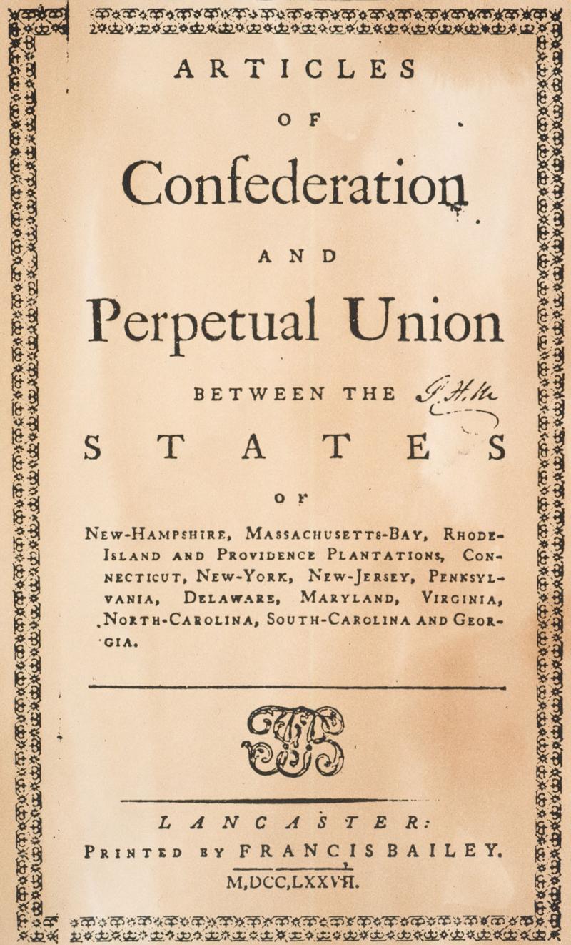 U S Constitution Versus The Articles Of Confederation History Teaching Institute