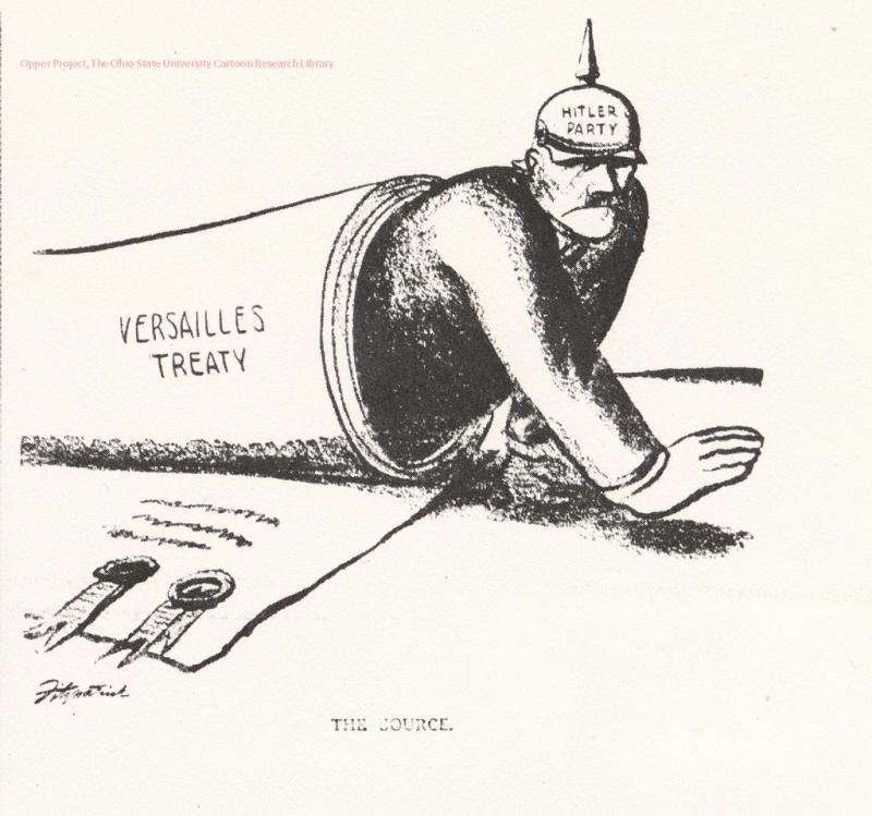 Treaty Of Versailles Cartoon : An american political cartoon suggesting