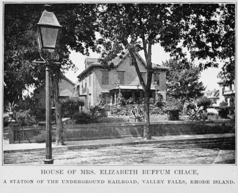 house of Mrs. Elizabeth Buffum Chace, a station of the underground railroad, Valley Falls, RI