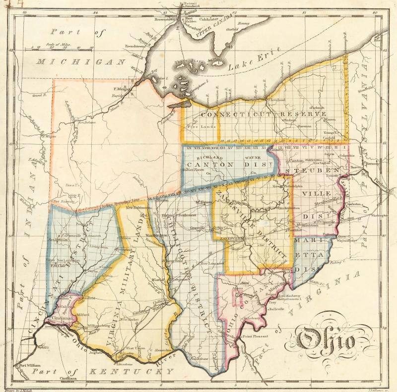 Map of Ohio by John Melish