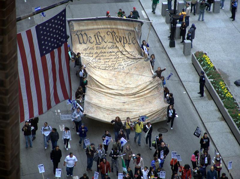 Constitution by Joseph Finn, 2009 May Day Parade, Chicago, IL, (CC by-nc-nd 2.0)