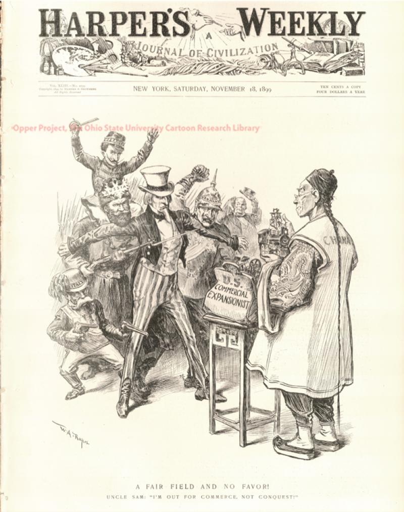 A Fair Field and No Favor! Uncle Sam: 'I'm Out For Commerce, Not Conquest.'