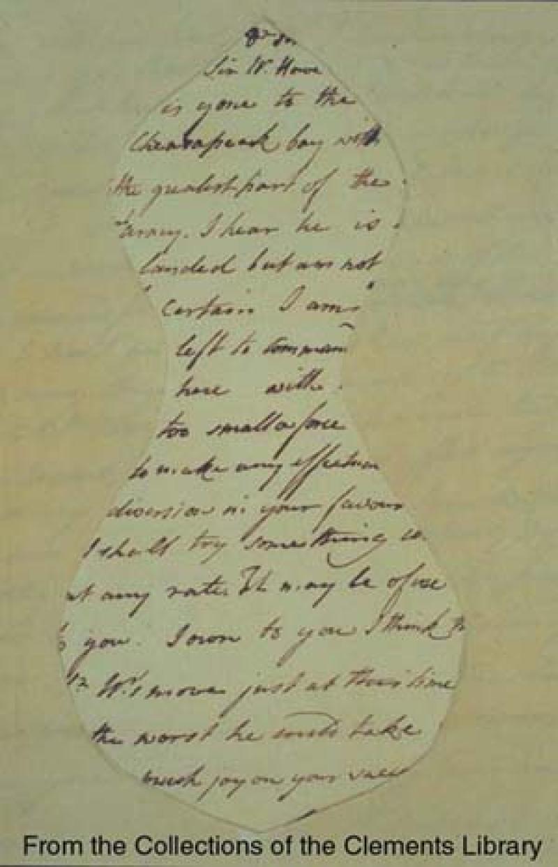 Mask Letter from Henry Clinton to John Burgoyne Mask Letter from Henry Clinton to John Burgoyne
