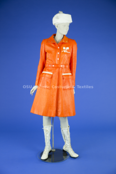 Courreges Andre Orange Vinyl Coat