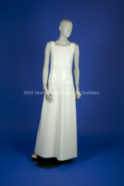 Courreges Andre white patent leather sheath dress