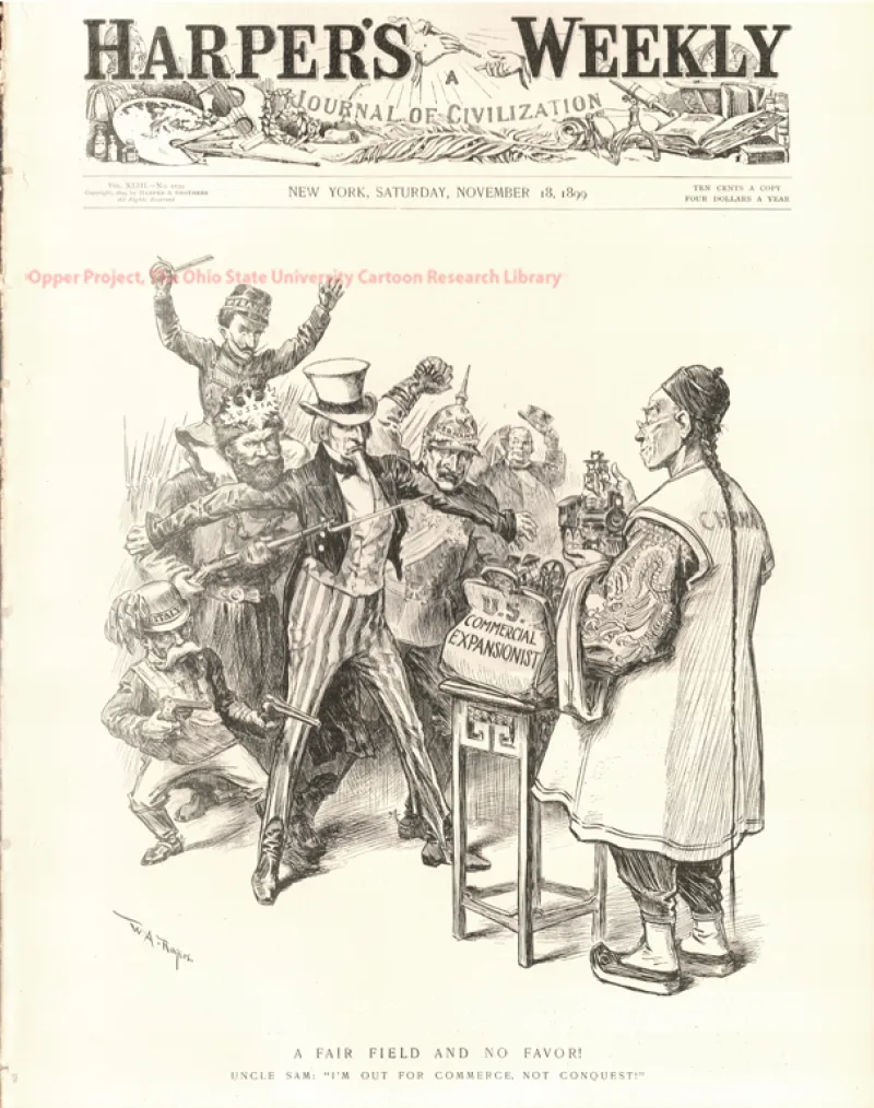 A Fair Field and No Favor! Uncle Sam: 'I'm Out For Commerce, Not Conquest.'