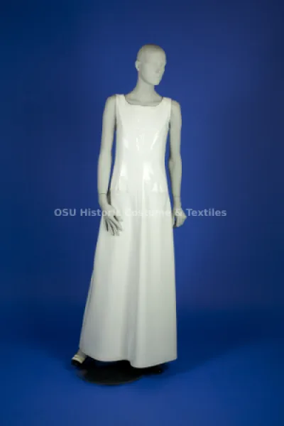 Courreges Andre white patent leather sheath dress